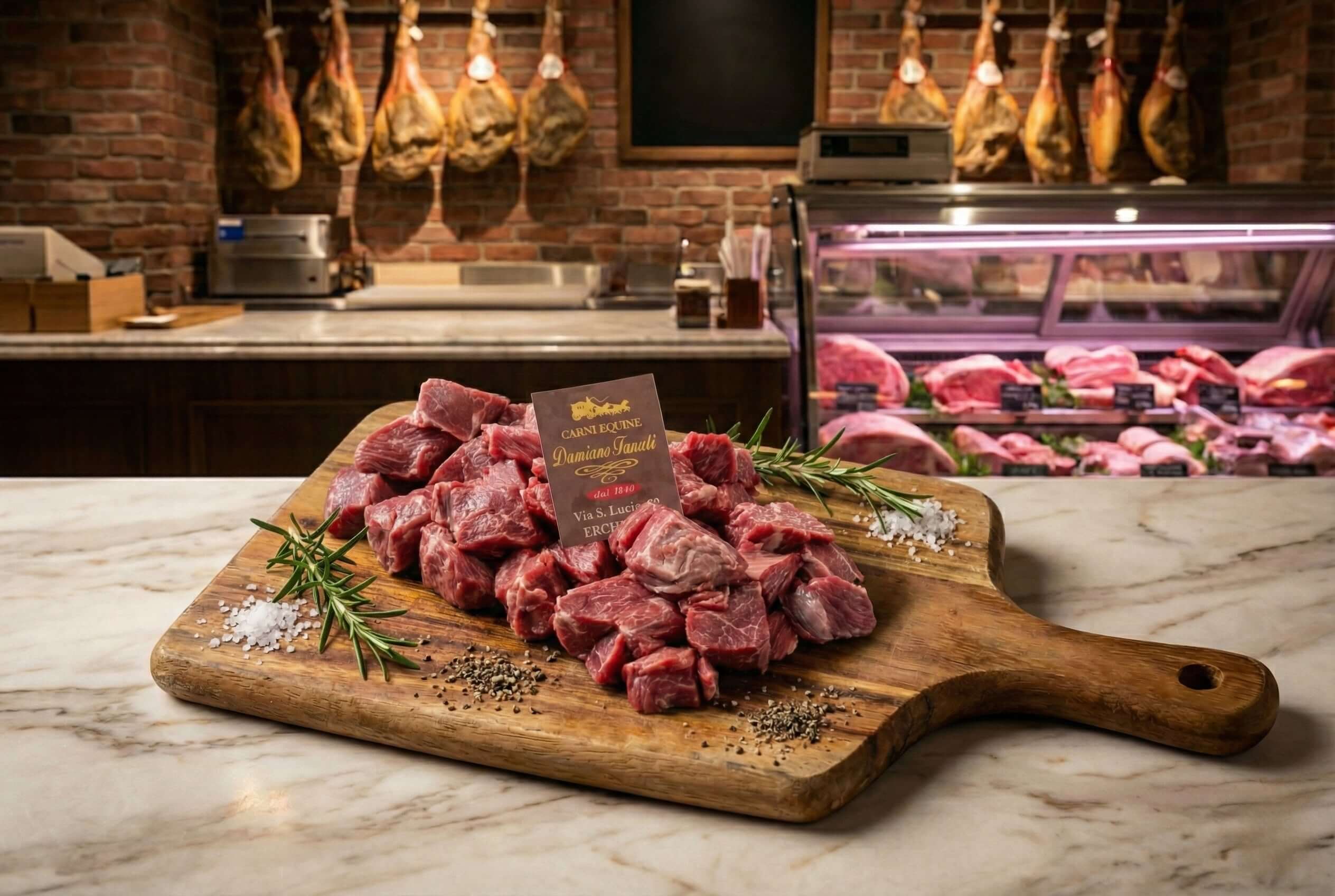 Pezzetti di mulo per spezzatini e sughi robusti, per chi cerca un sapore più rustico.