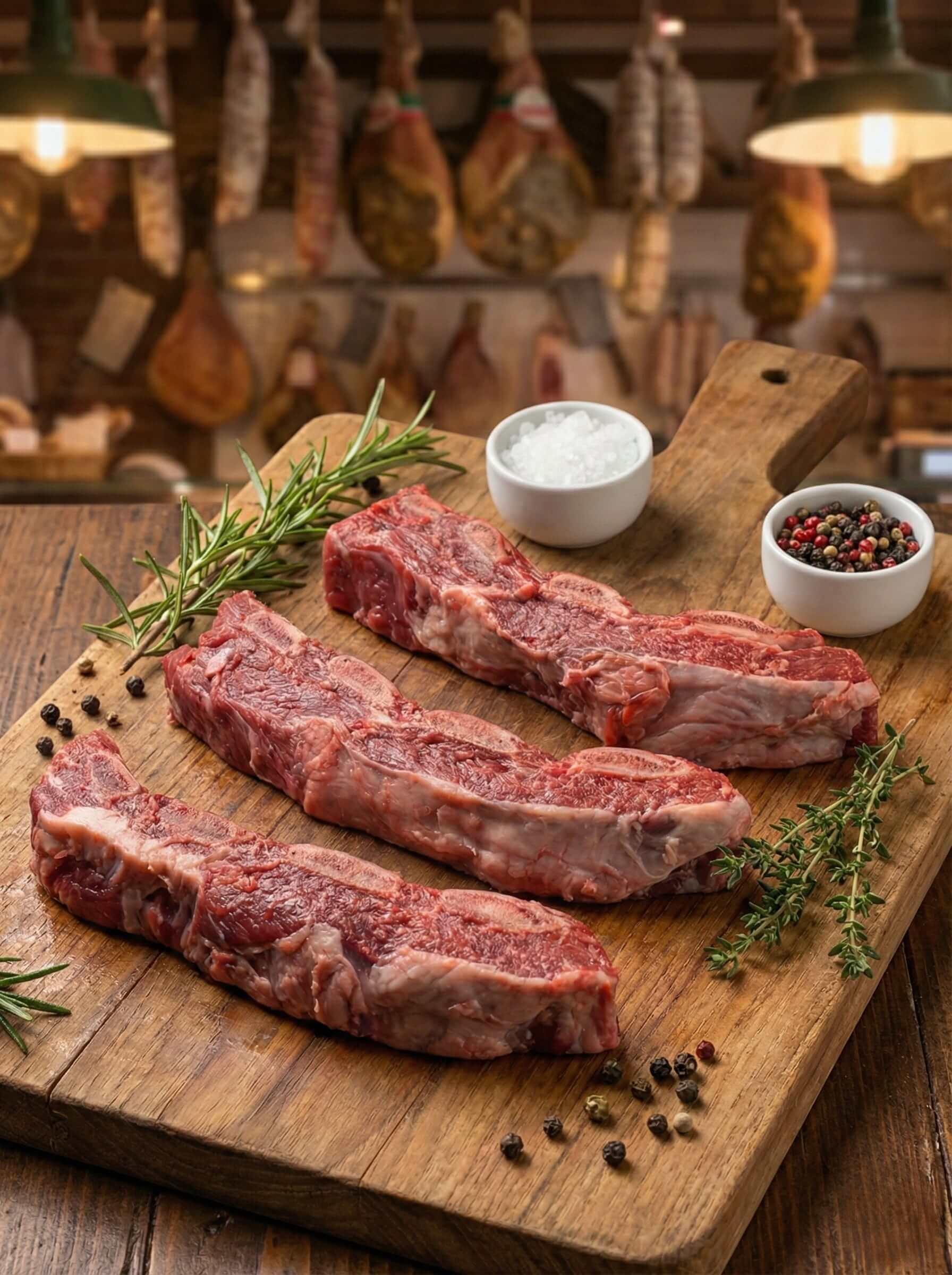 Rosticciana di asino, costine marinate pronte per essere grigliate e gustate in compagnia.