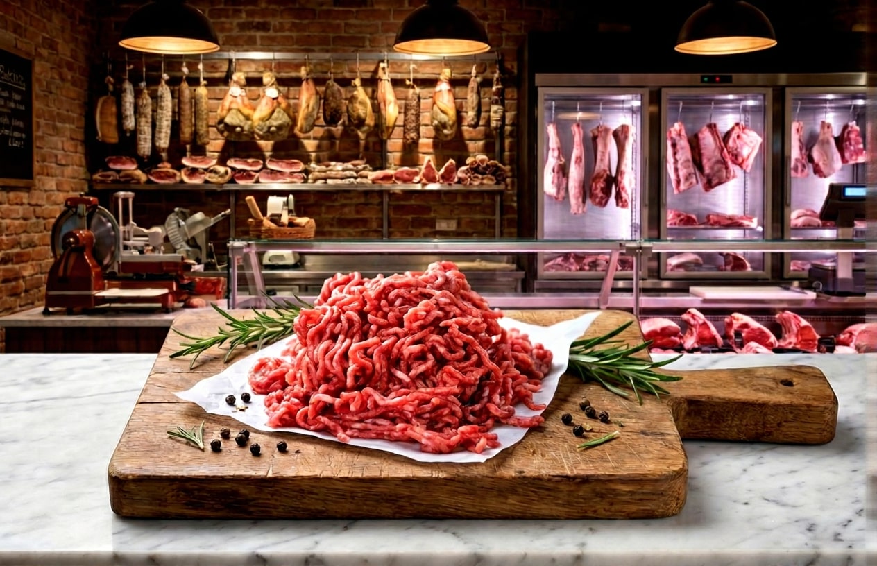 Tritato fresco di equino, perfetto per ragù, polpette o ripieni dal sapore autentico.